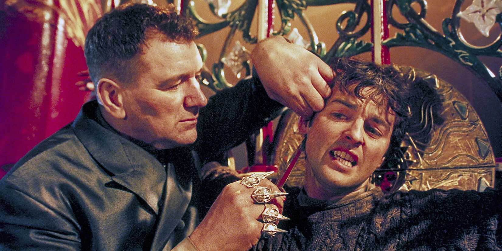 One character torturing another character in the BBC series 'Neverwhere'