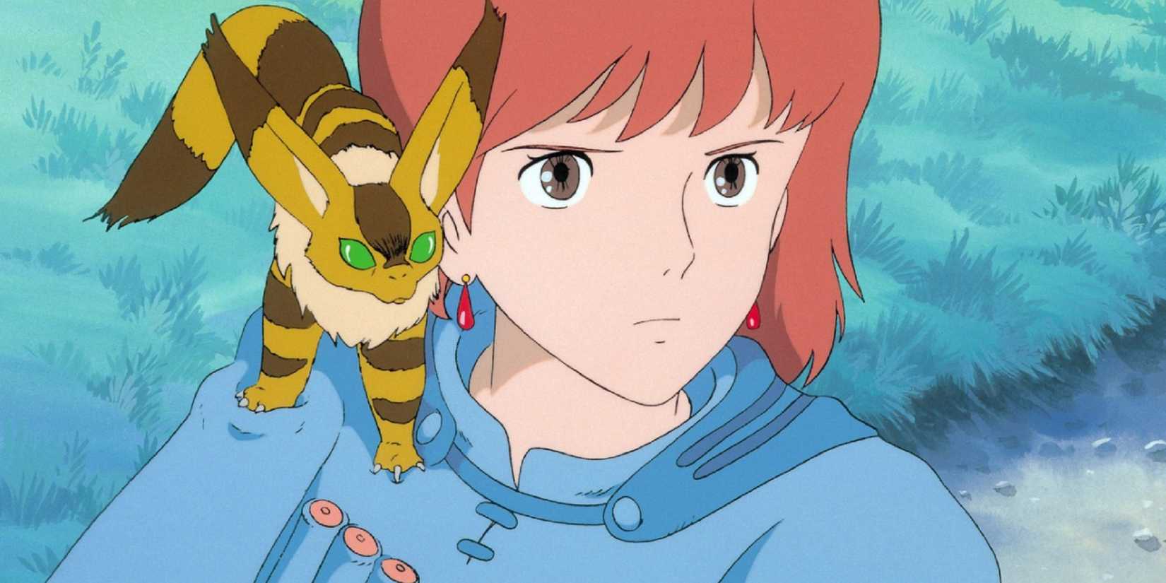 Teto on Nausicaa's shoulder in 'Nausicaa of the Valley of the Wind'