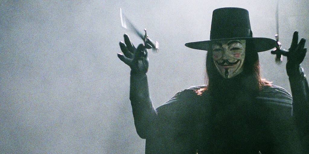 V for Vendetta V Holding daggers Cropped