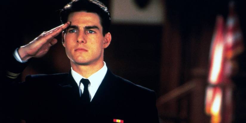 Lt. Daniel Kaffee saluting at court in A Few Good Men