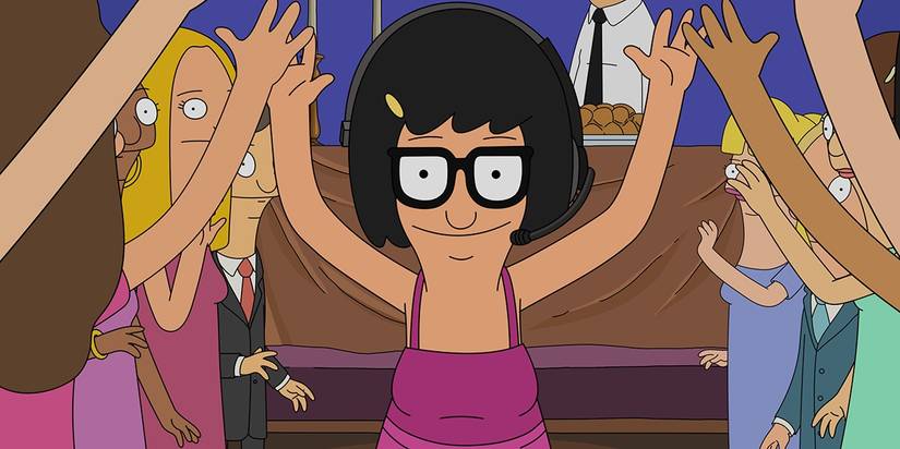 Tina Belcher, Hands raised, bobs burgers, smiling, 