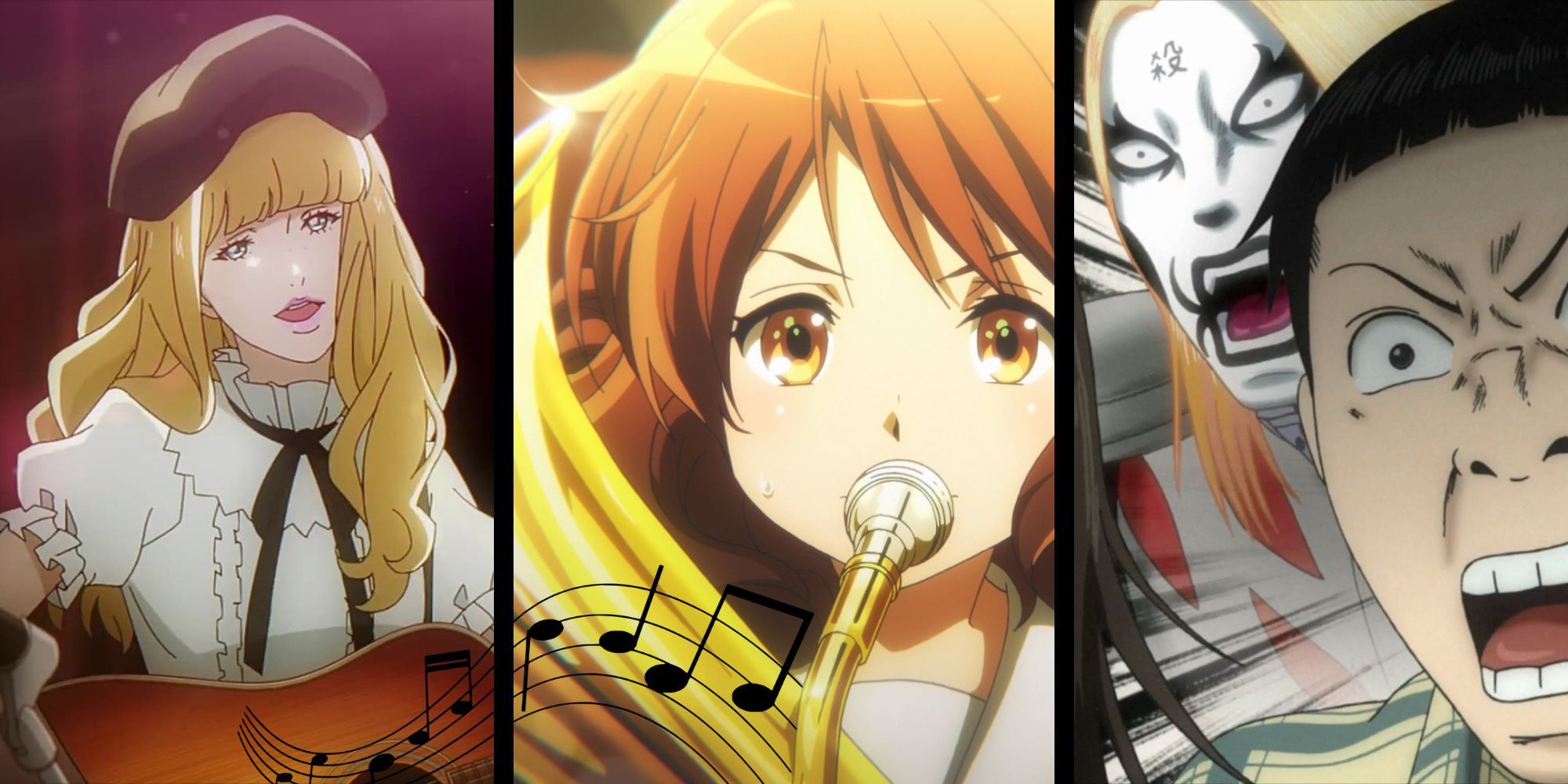 Collage of anime films for music lovers
