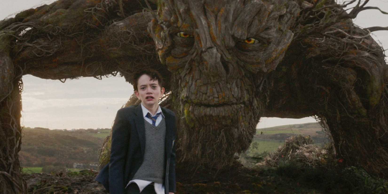 Conor and the Monster looking ahead in A Monster Calls.