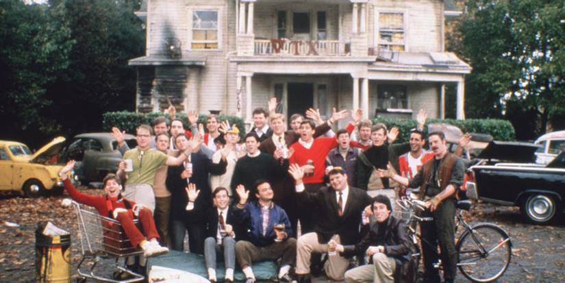 Cast of Animal House taking a picture in National Lampoon's Animal House
