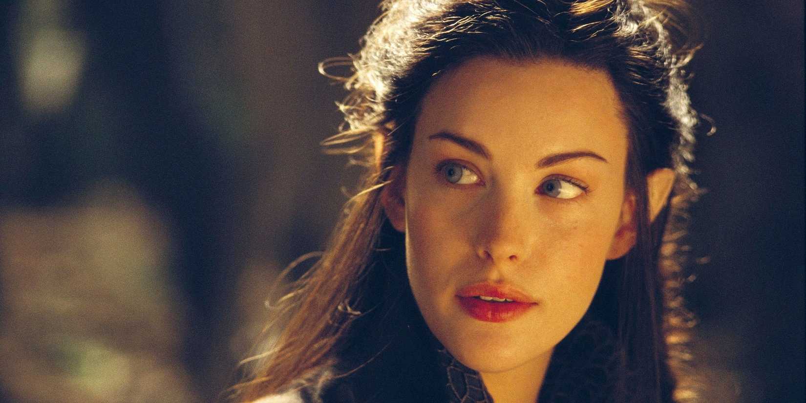 Arwen (Liv Tyler) looking back at something off-camera in 'The Lord of the Rings.'