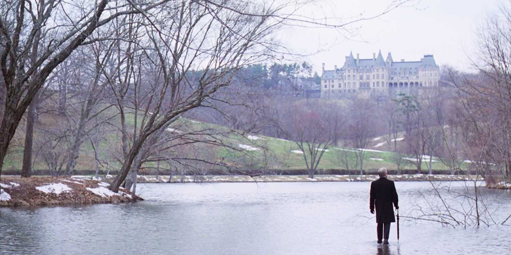 A man walking on a lake in Being There 