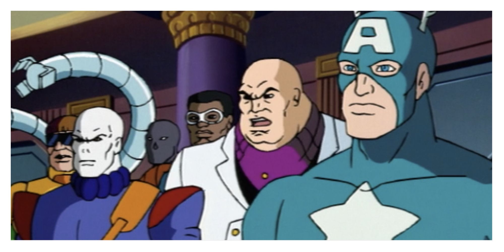Captain America with Kingpin and members of the Insidious Six and Forgotten Warriors