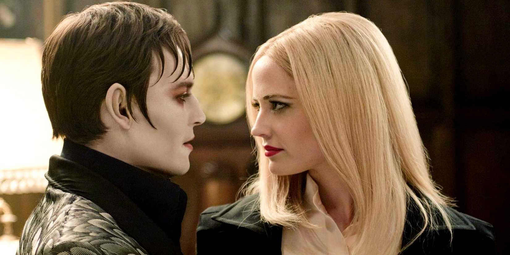 Johnny Depp and Eva Green make eyes at one another closely in Dark Shadows