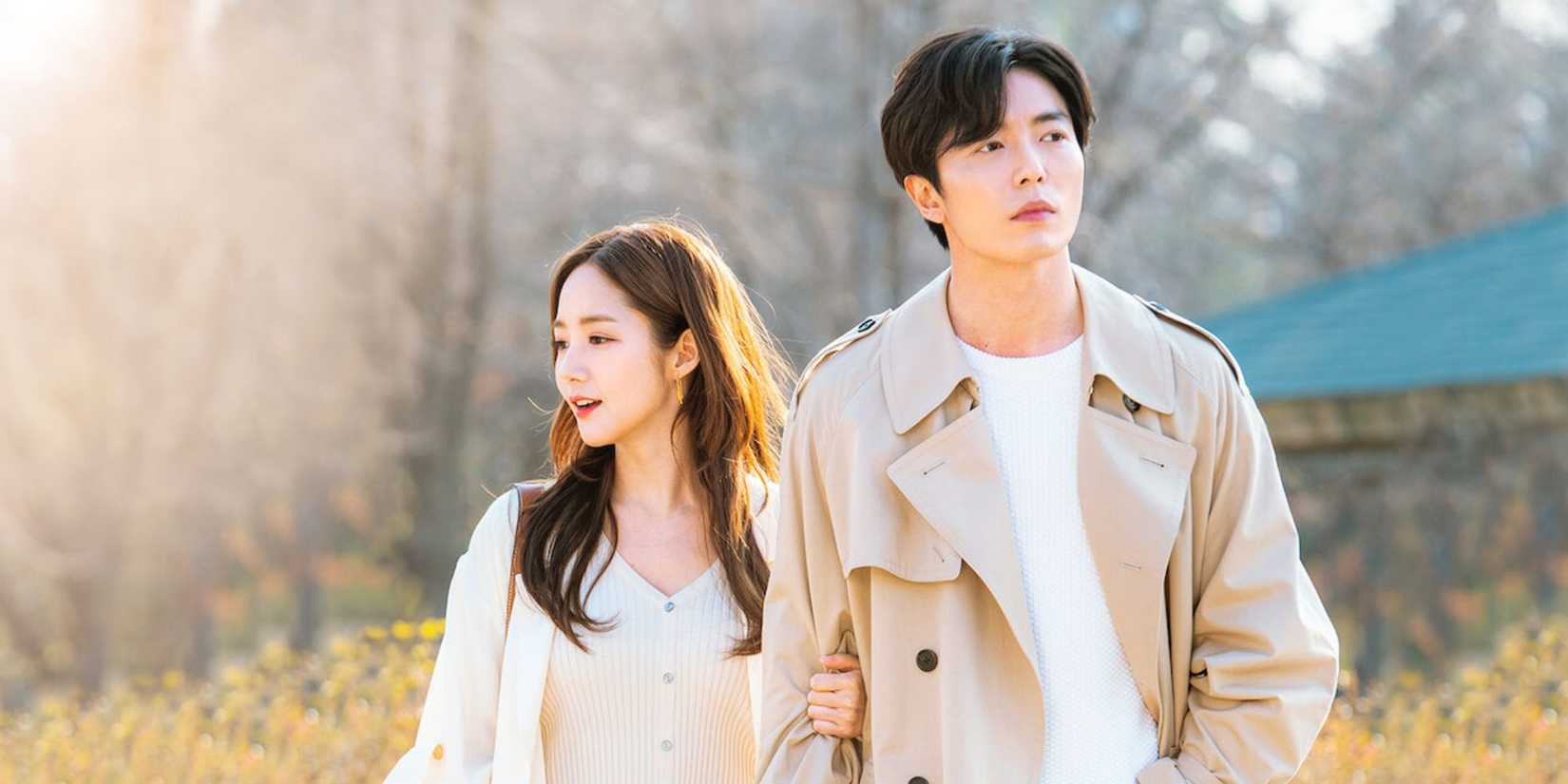 Sun Deok Mi and Ryan Gold from Her Private Life taking a walk in the field.