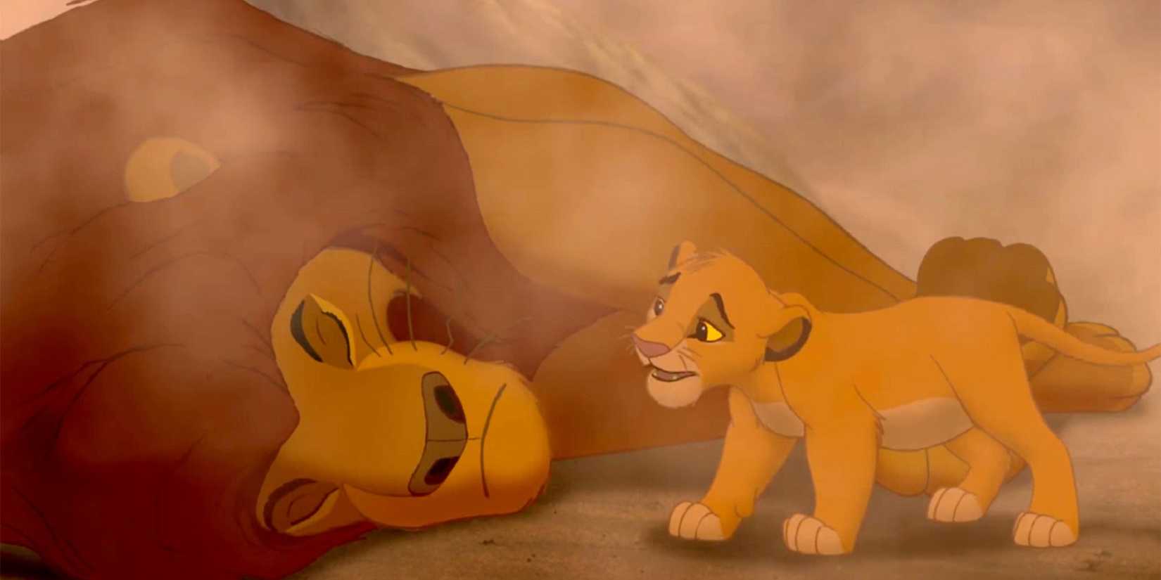 Simba trying to revive Mufasa