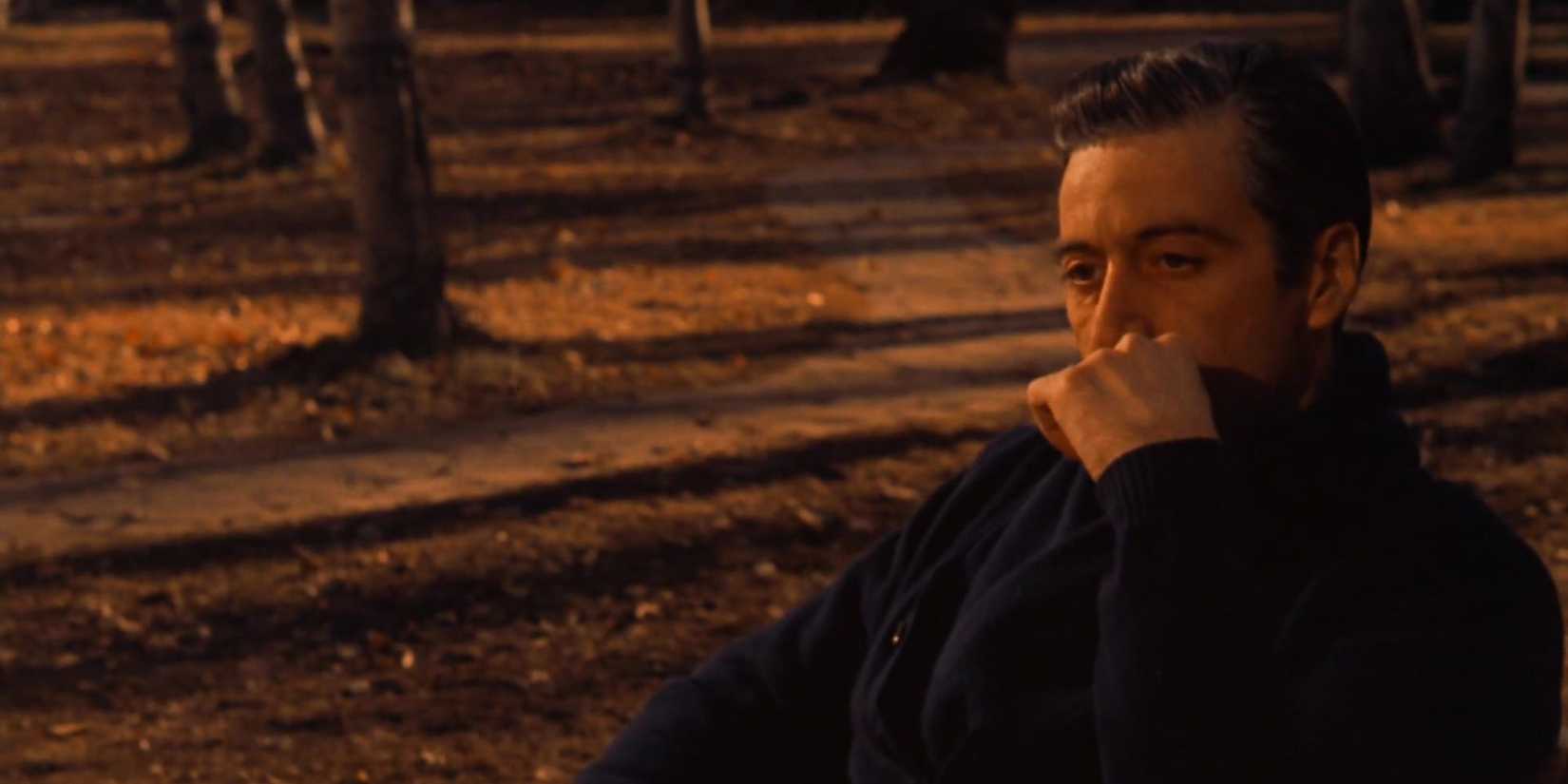 Al Pacino looking pensive in The-Godfather-Part-II