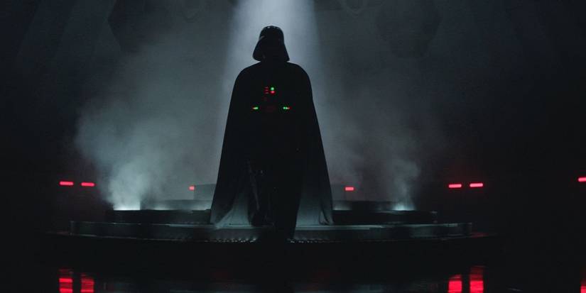 Darth Vader standing in a dark room in Obi Wan Kenobi