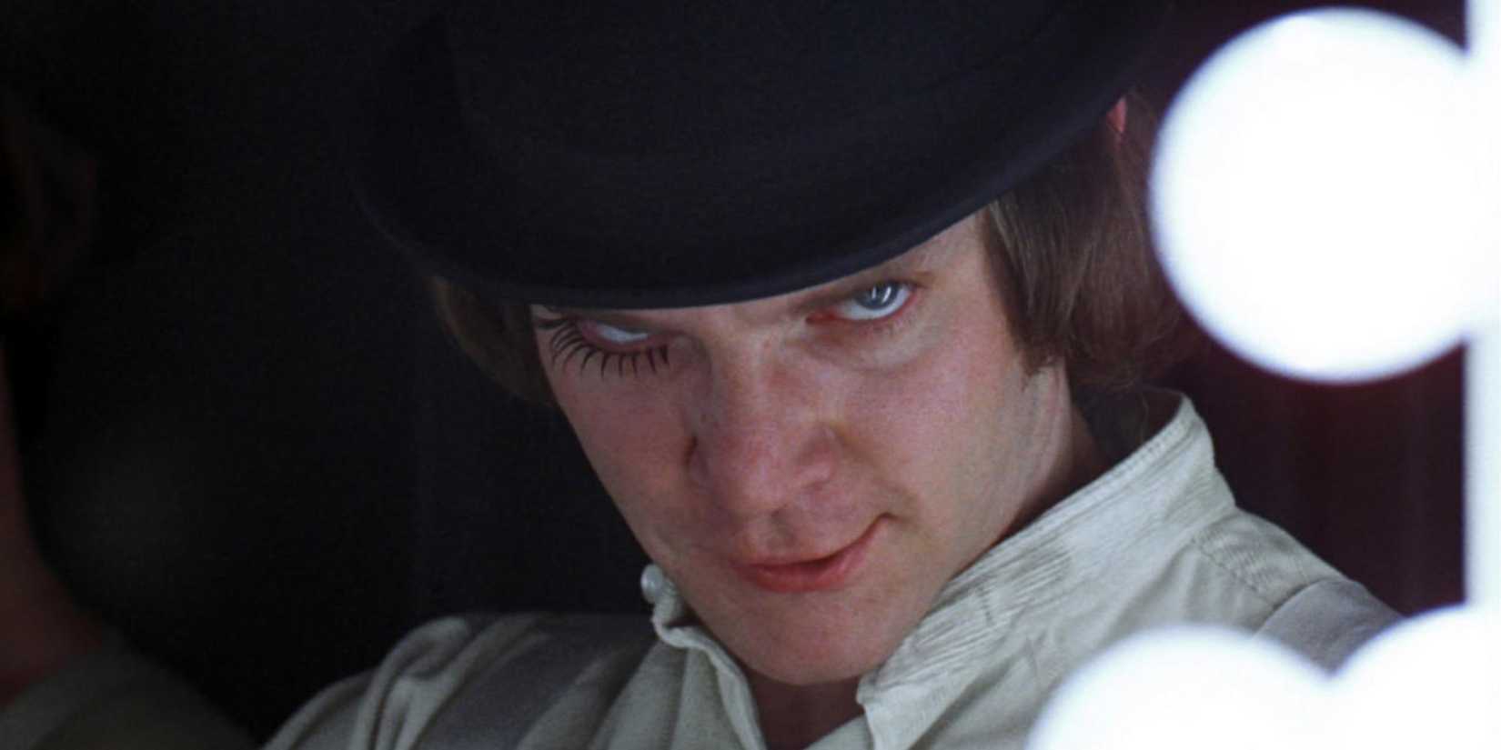 Malcolm McDowell as Alex DeLarge in A Clockwork Orange