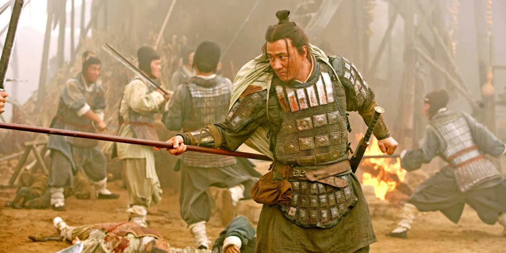 Tony Leung with a spear in Red Cliff
