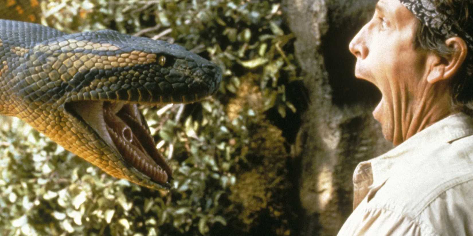 The anaconda approaching a screaming man in Anaconda