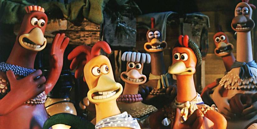 Close up of Bunty, Rocky, Babs and Ginger in Chicken Run.