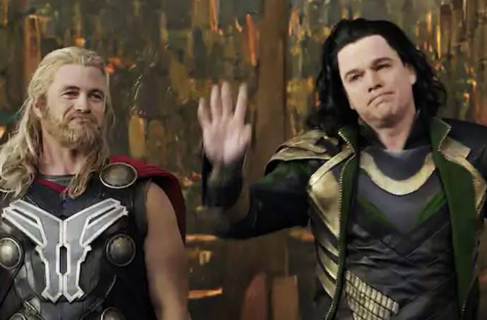 Matt Damon and Luke Hemsworth in Thor