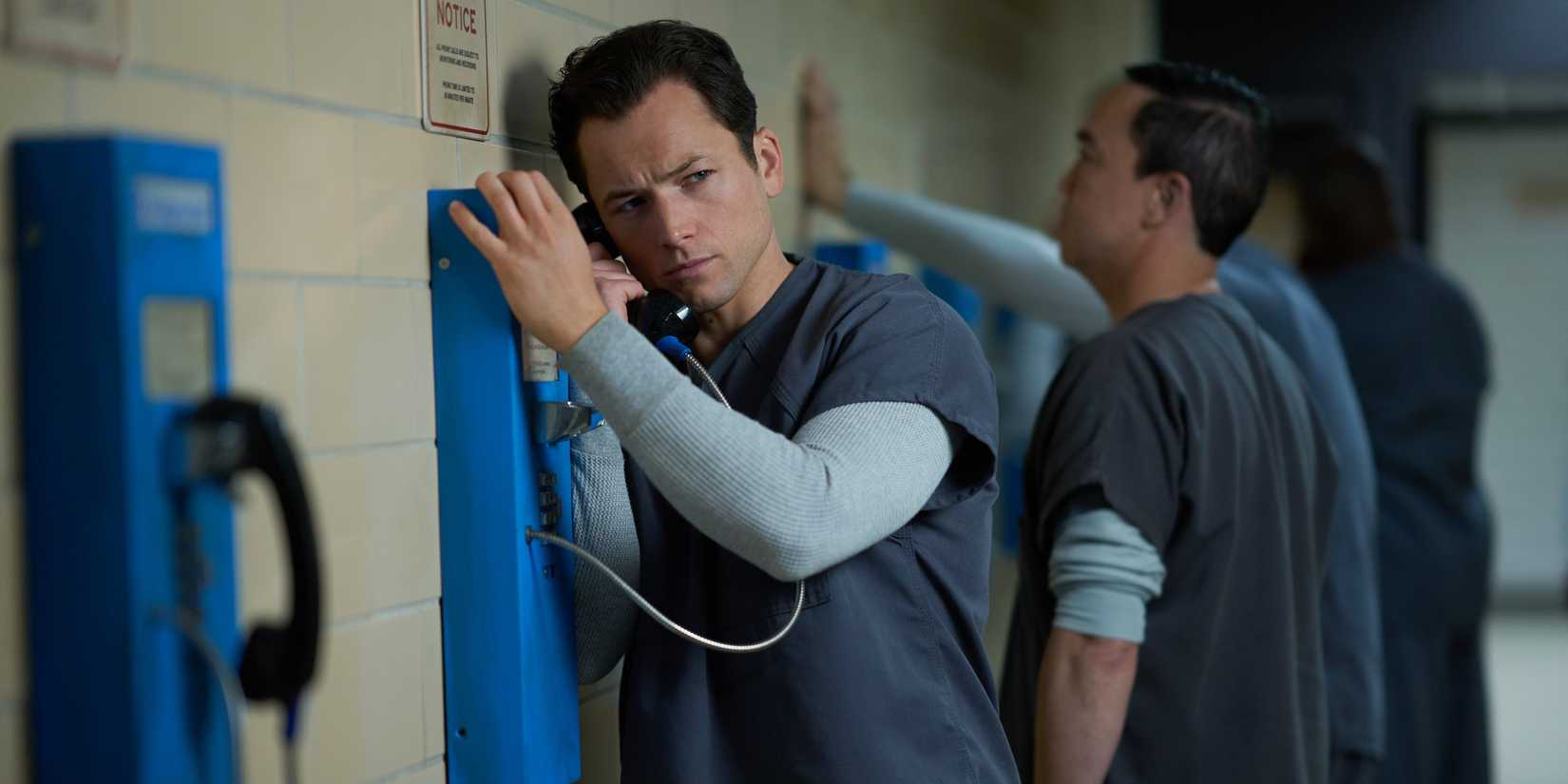 Jimmy Keene on the phone at prison in Black Bird.