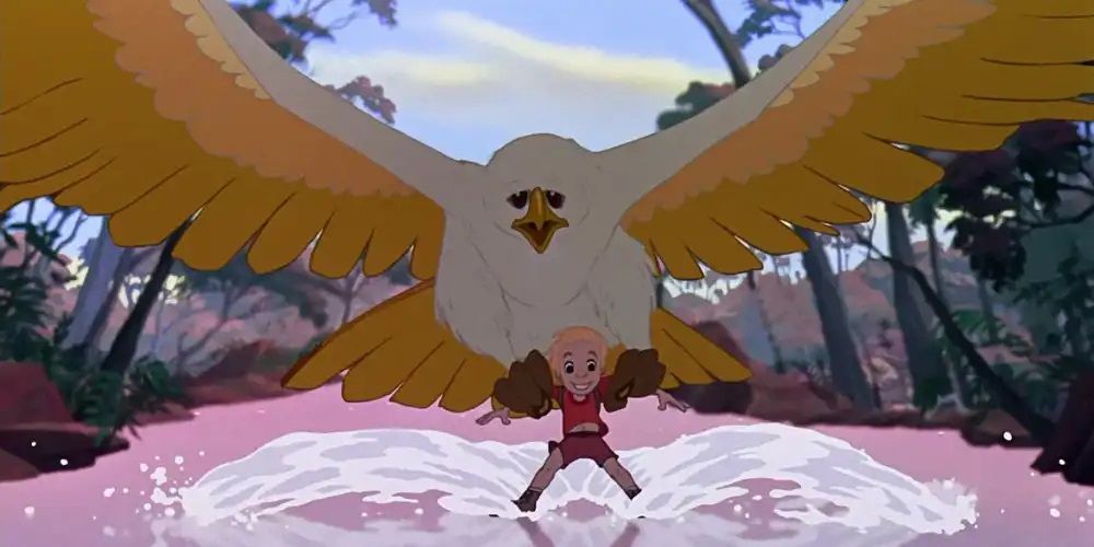 Cody flying with Marahute in The Rescuers Down Under