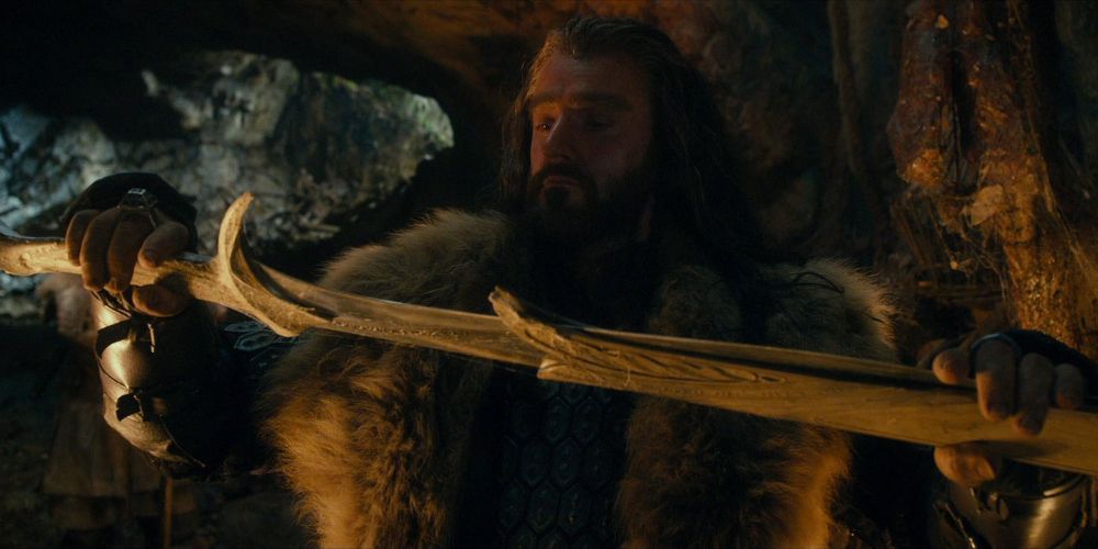 Thorin Oakenshield finds the sword Orcrist in The Hobbit: An Unexpected Journey