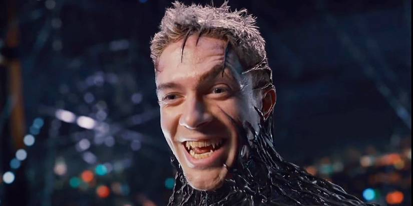 Venom smiling gleefully in Spider-Man 3