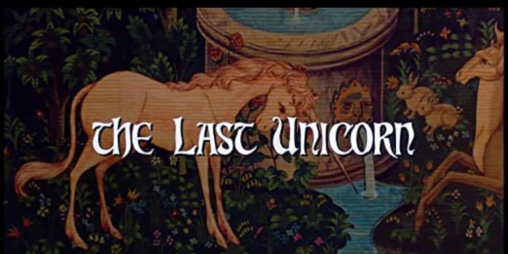 A caption from the tapestry-like intro to The Last Unicorn