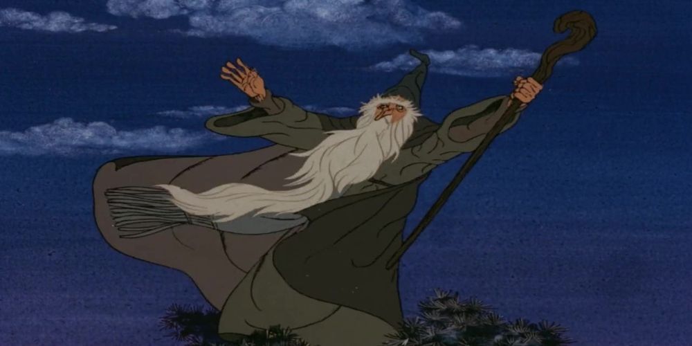 Gandalf as he appeared in the 1977 Hobbit movie