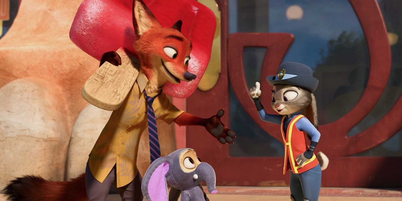 Jason Bateman, Tom Lister Jr. and Ginnifer Goodwin in 'Zootopia'