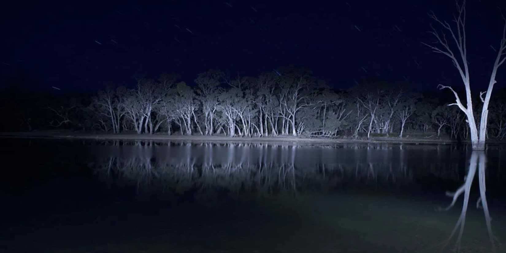 A lake at night in Lake Mungo 2008