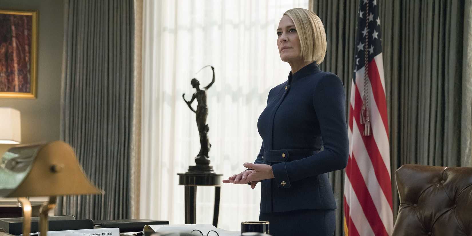 Robin Wright in her office in House of Cards.
