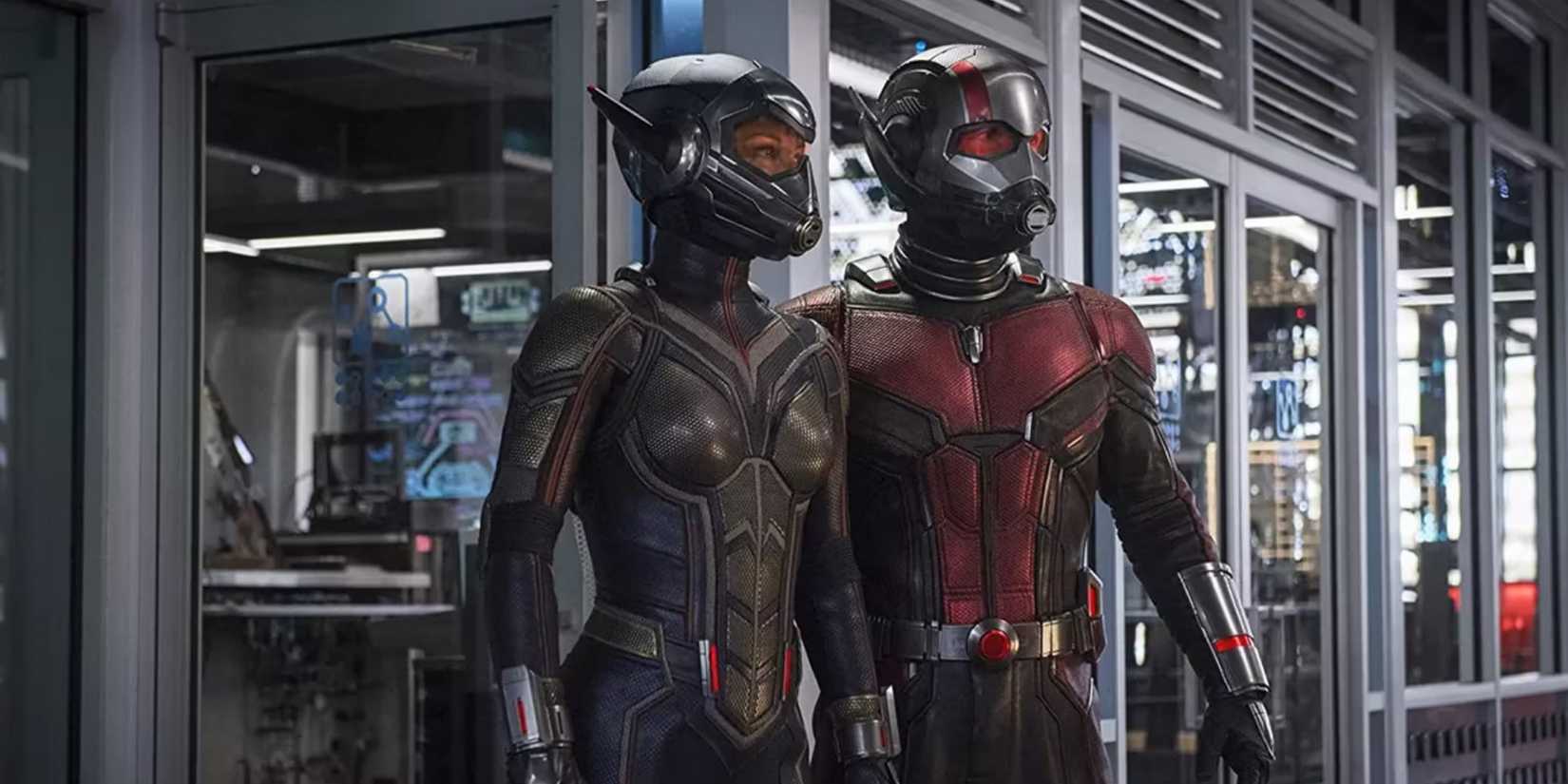 Paul Rudd and Evangeline Lily as Ant-Man and the Wasp 