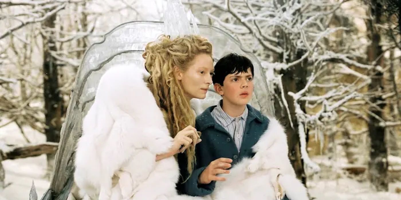 Jadis talking to Edmund in The Chronicles of Narnia.