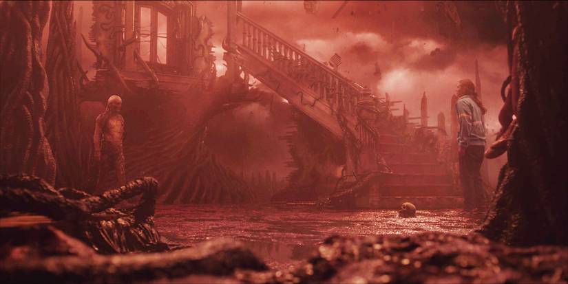 Max faces Vecna in a version of a house in the upside down in Stranger Things.