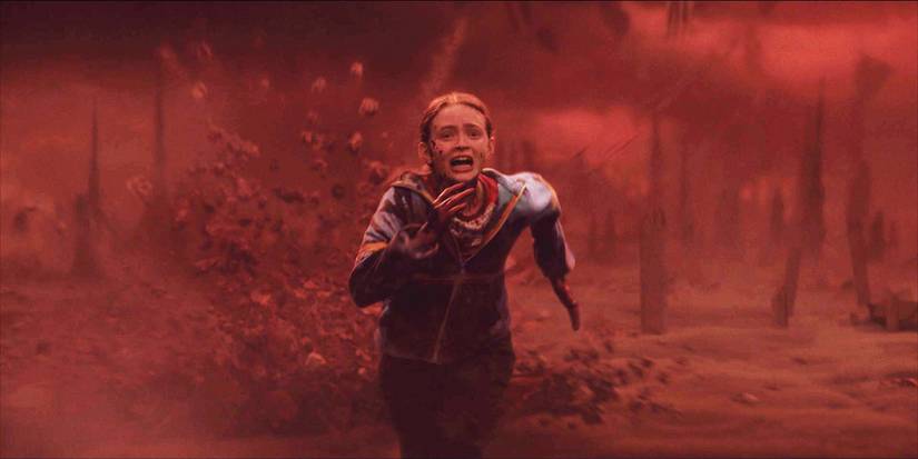 Sadie Sink running in the Upside Down in Stranger Things