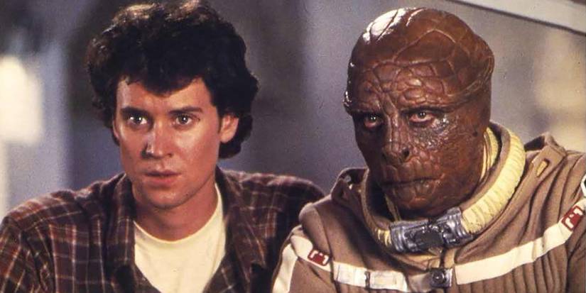 Alex (Lance Guest) and Grig (Dan O'Herlihy) in The Last Starfighter.
