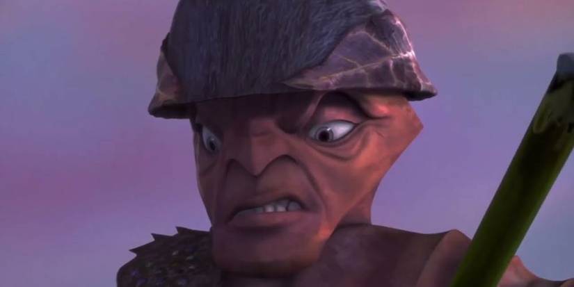 General Mandible enraged at seeing Zee survive his attempt to flood the colony