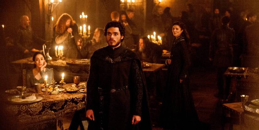 The Starks prepare for unexpected betrayal during The Red Wedding in Game of Thrones.