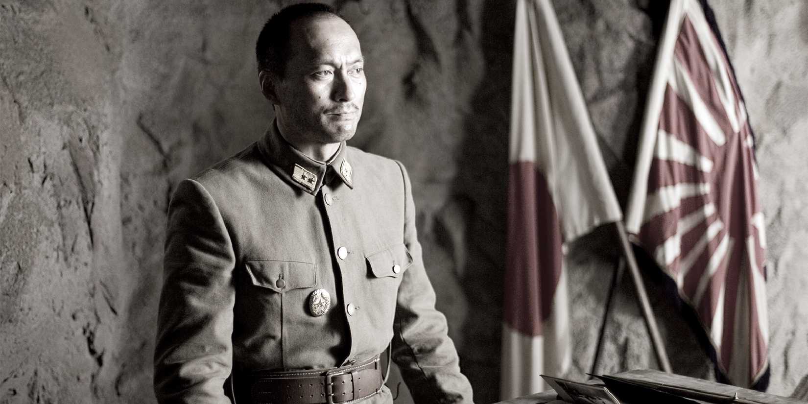 Ken Watanabe in a military uniform looking stoic in 'Letters from Iwo Jima'.