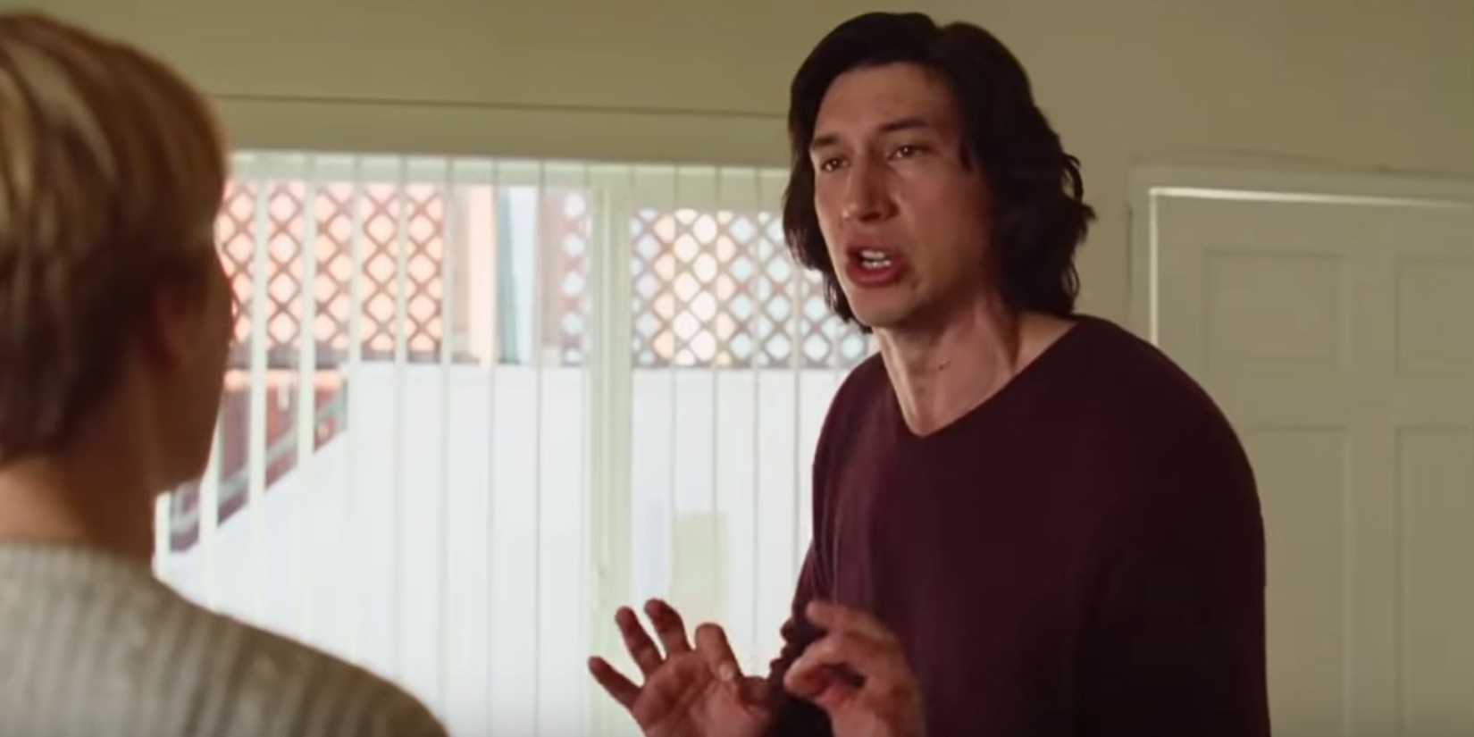Adam Driver as Charlie shouting at Scarlett Johansson as Nicole in Marriage Story