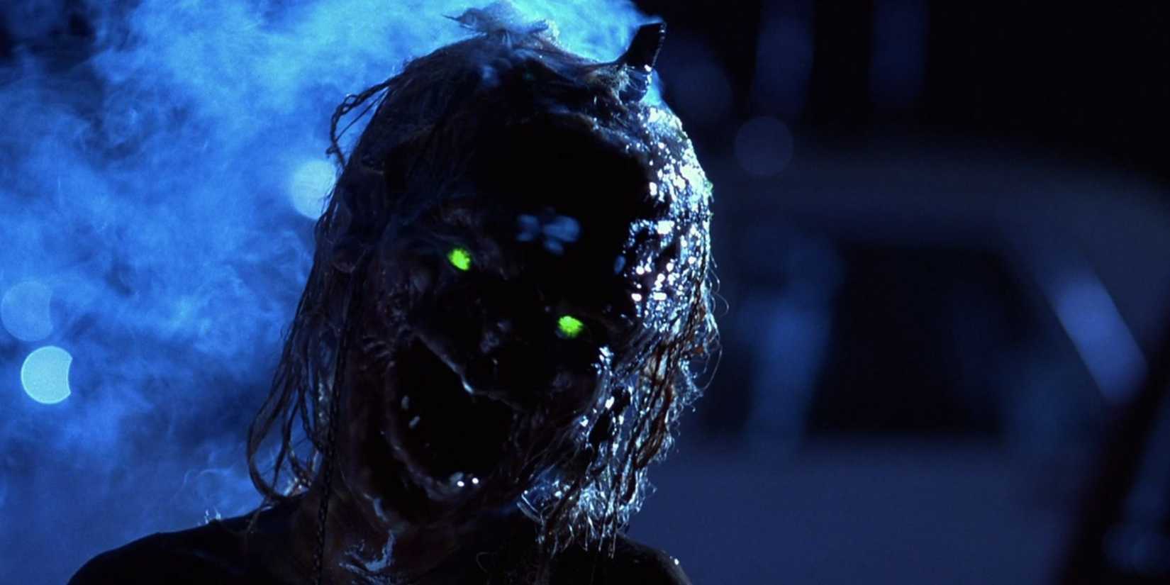 A demon with green beady eyes in Tales from the Crypt Demon Knight.