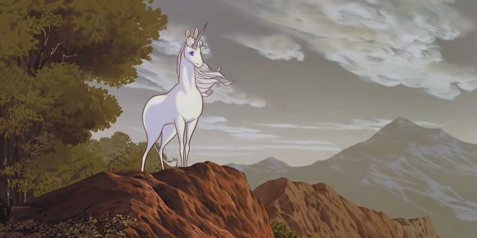 The unicorn staring into the distance in The-Last-Unicorn.