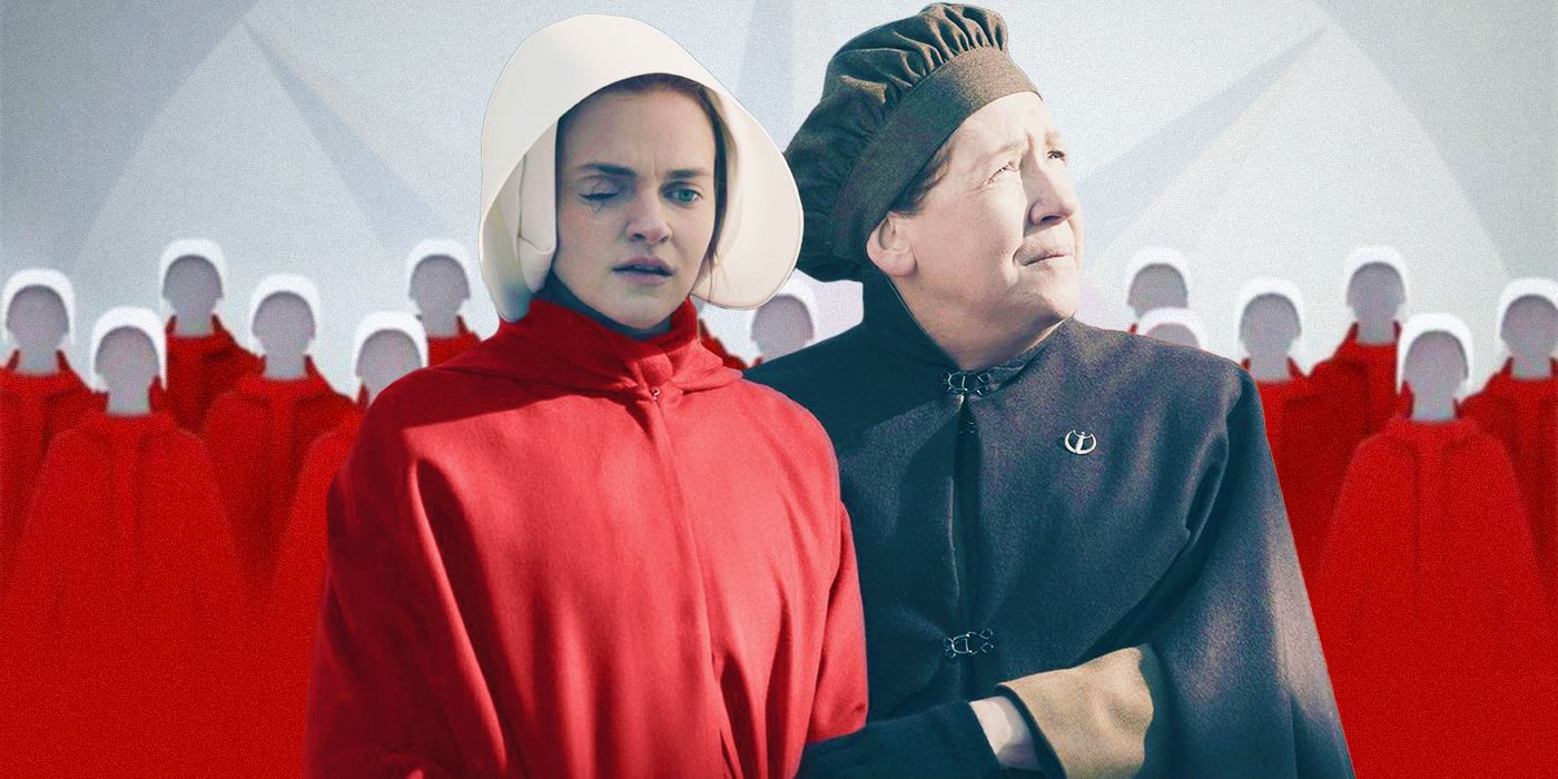 Janine and Aunt Lydia in The Handmaid's Tale