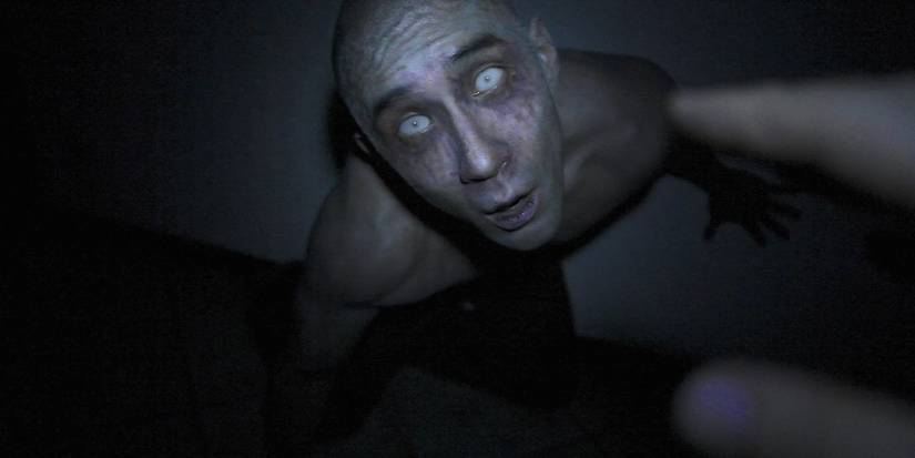 A vampire jumping toward the camera in the found footage movie, Afflicted
