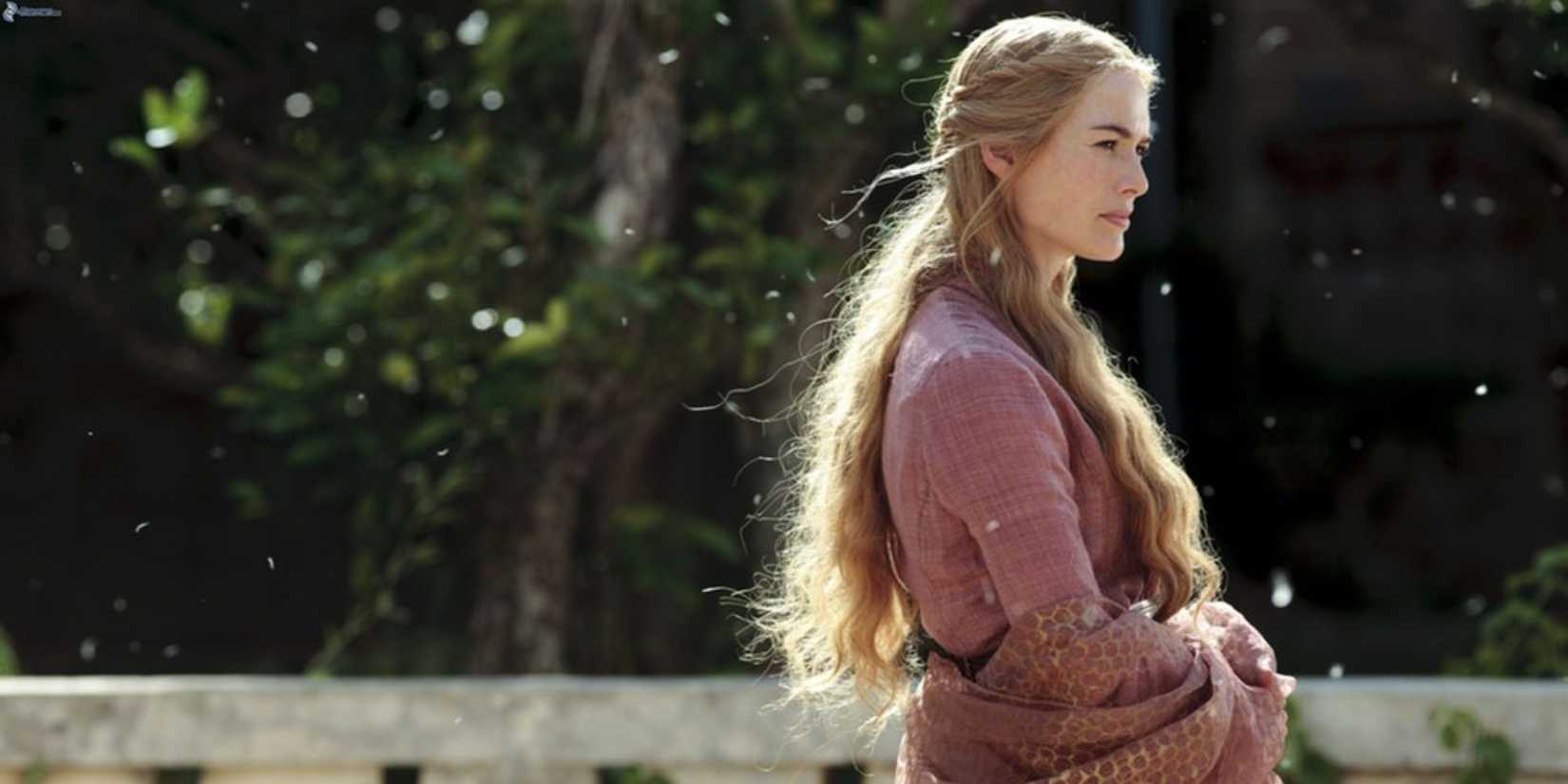 Cersei Lannister standing by the balcony in Game of Thrones
