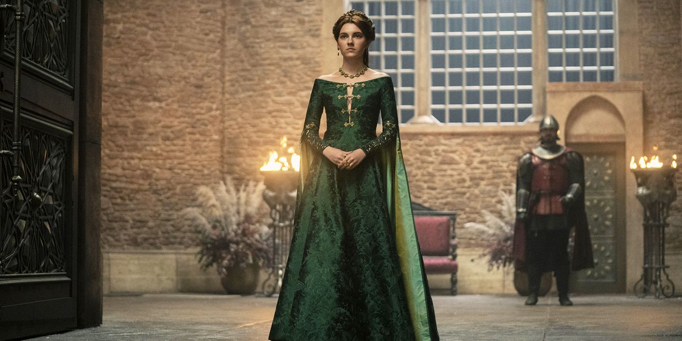 slim fit dress slacks ACcosplay House of The Dragon Alicent Hightower Costume Green Cape Cos main image 1