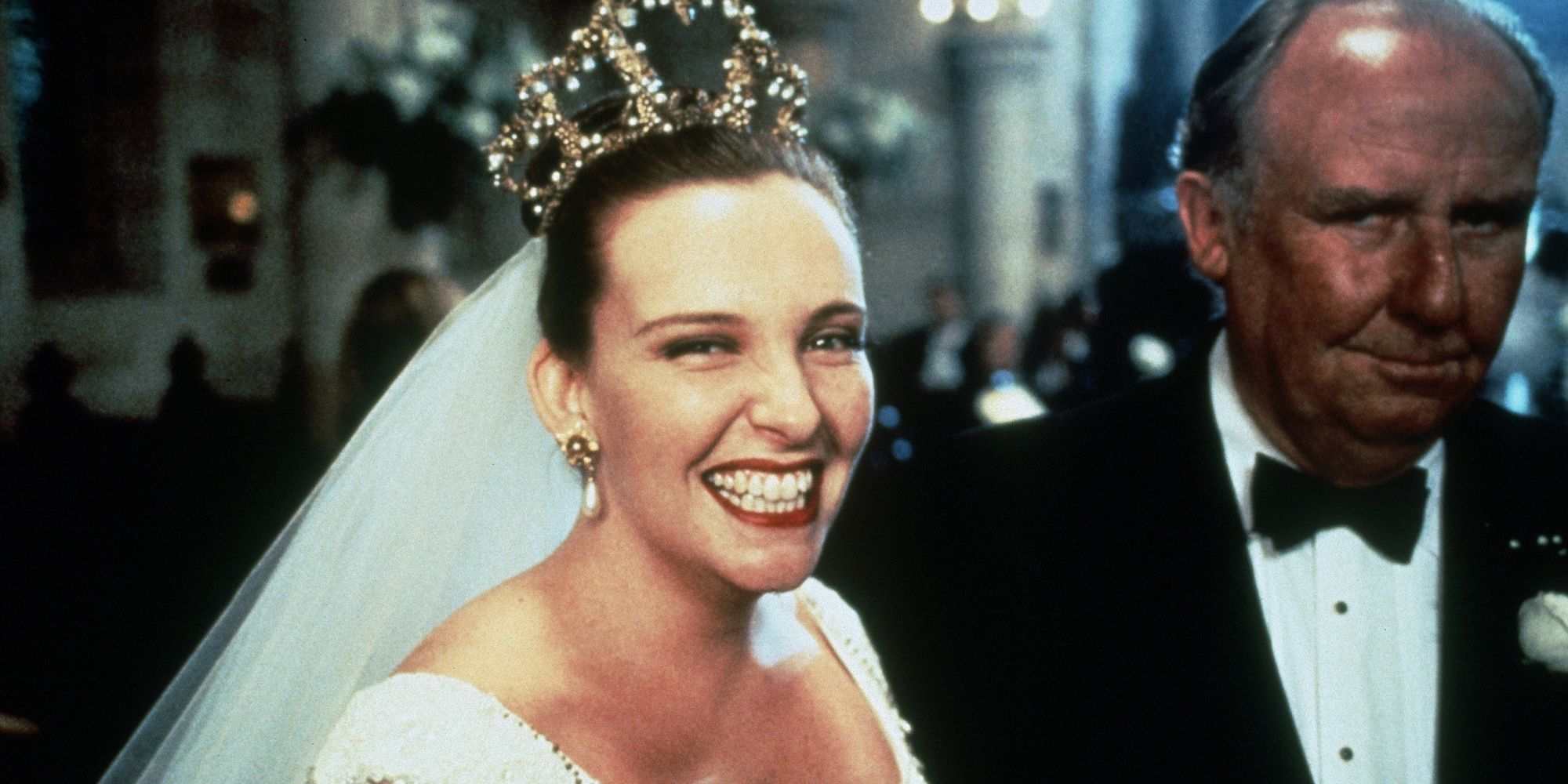 Muriel smiling at her wedding in Muriel's Wedding