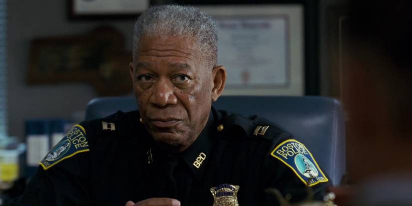 Captain Jack Doyle looking intently at someone off-camera in Gone Baby Gone.