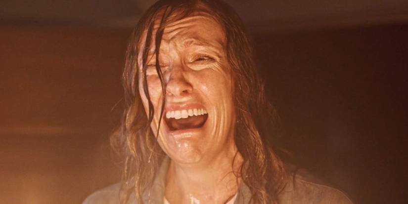 A distraught Annie Graham (Toni Collette) in 'Hereditary'