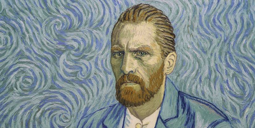 Vincent Van Gogh looking sternly at the camera in the film Loving Vincent