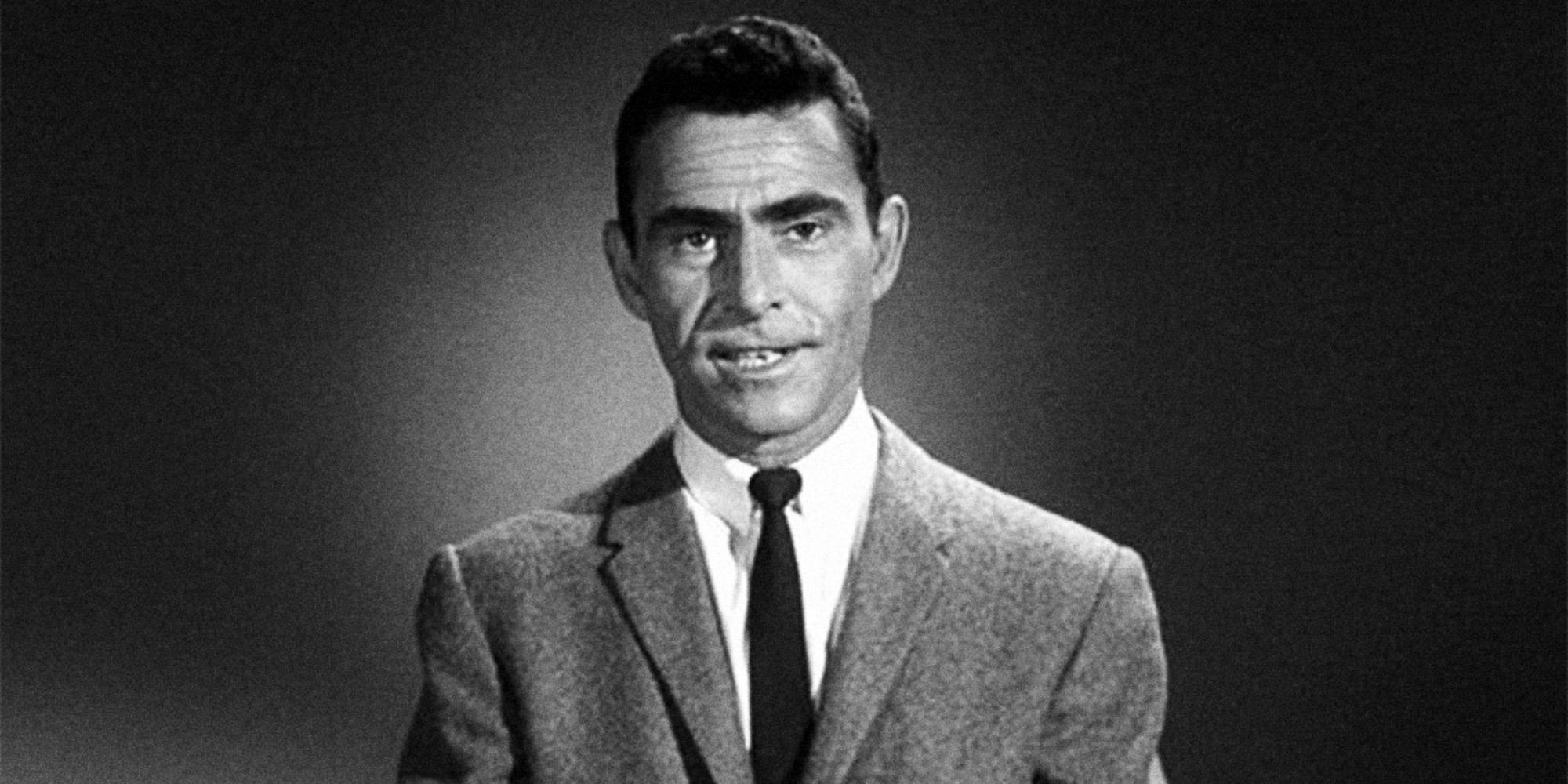 Rod Serling hosting The Twilight Zone
